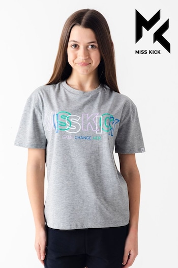 Miss Kick Girls Grey Jess Graphic T-Shirt (T51667) | £15