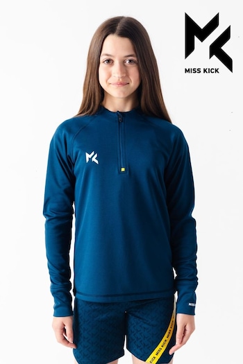 Miss Kick Girls Teal Blue Quarter Zip Training Top (T51673) | £28