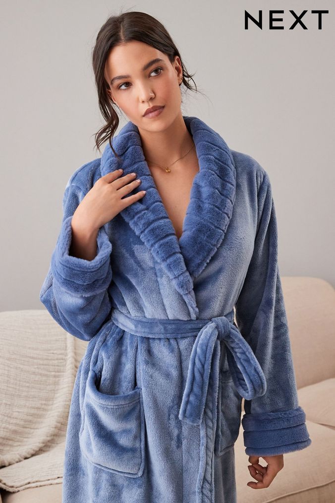 Buy Suzy & Me Ladies Zip Front Soft Embossed Fleece Dressing Gown Online in  India - Etsy