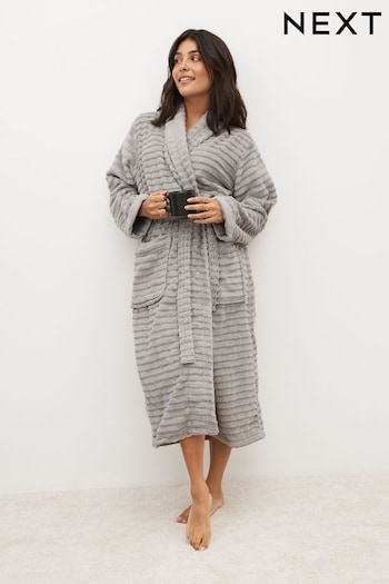 Grey Towelling Dressing Gown (T51810) | £45