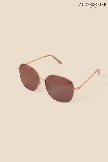 Accessorize Pink Enamel Rim Metal Frame Sunglasses (T51875) | £17