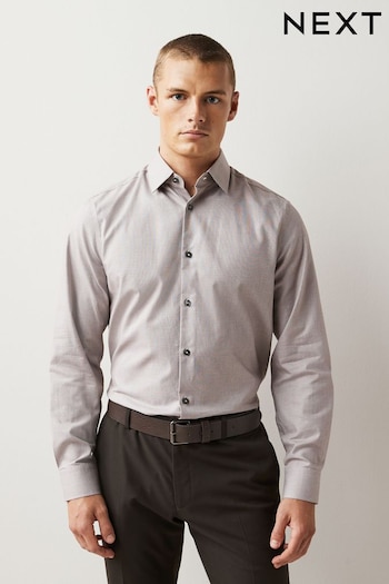 Neutral Brown Cotton Textured Shirt (T51898) | £36