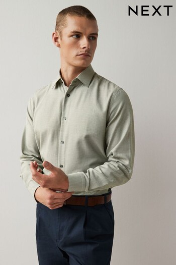 Green Cotton Textured Shirt (T51900) | £35