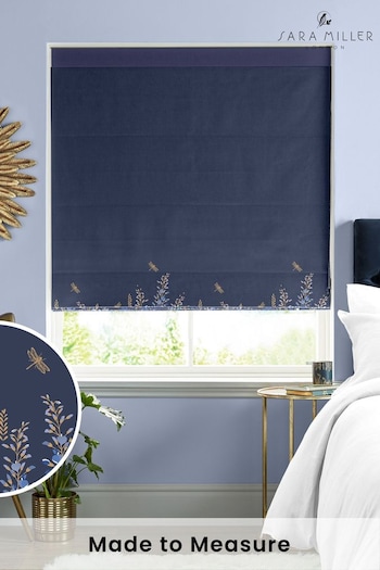 Sara Miller Navy Wisteria Made to Measure Roman Blind (T52121) | £79