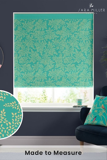 Sara Miller Green Little Leaves Made to Measure Roman Blind (T52147) | £79