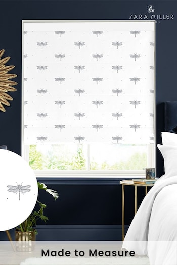 Sara Miller White Dragonfly Made to Measure Roman Blind (T52151) | £79