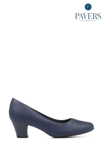 Pavers Navy Blue Pavers Heeled Court Shoes (T52158) | £38
