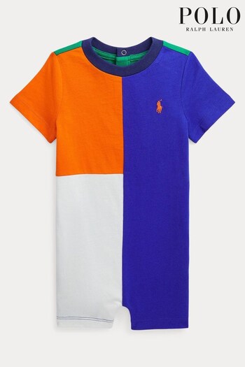 Polo Ralph Lauren kawy Blue Multi Colour T-Shirt Romper (T52192) | £65