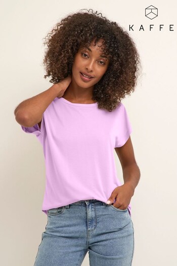 Kaffe Pink Lise Marie Cap Sleeve T-Shirt (T52212) | £17.50