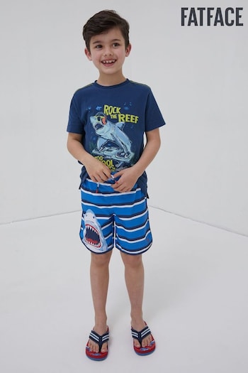 FatFace Blue Shark Graphic Boardies (T52395) | £15