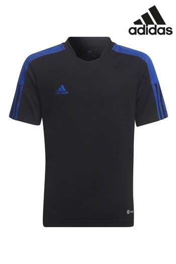 adidas Black/Navy Tiro Junior Essentials Jersey T-Shirt (T52396) | £13