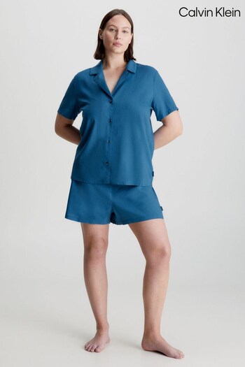 Calvin Klein Blue Woven Viscose Shorts Set (T52416) | £70
