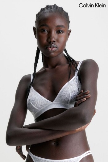 Calvin Klein Sheer Marquisette Lace Traingle White Bra (T52433) | £40