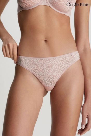 Calvin Klein Natural Sheer Marquisette Lace Thong (T52493) | £26