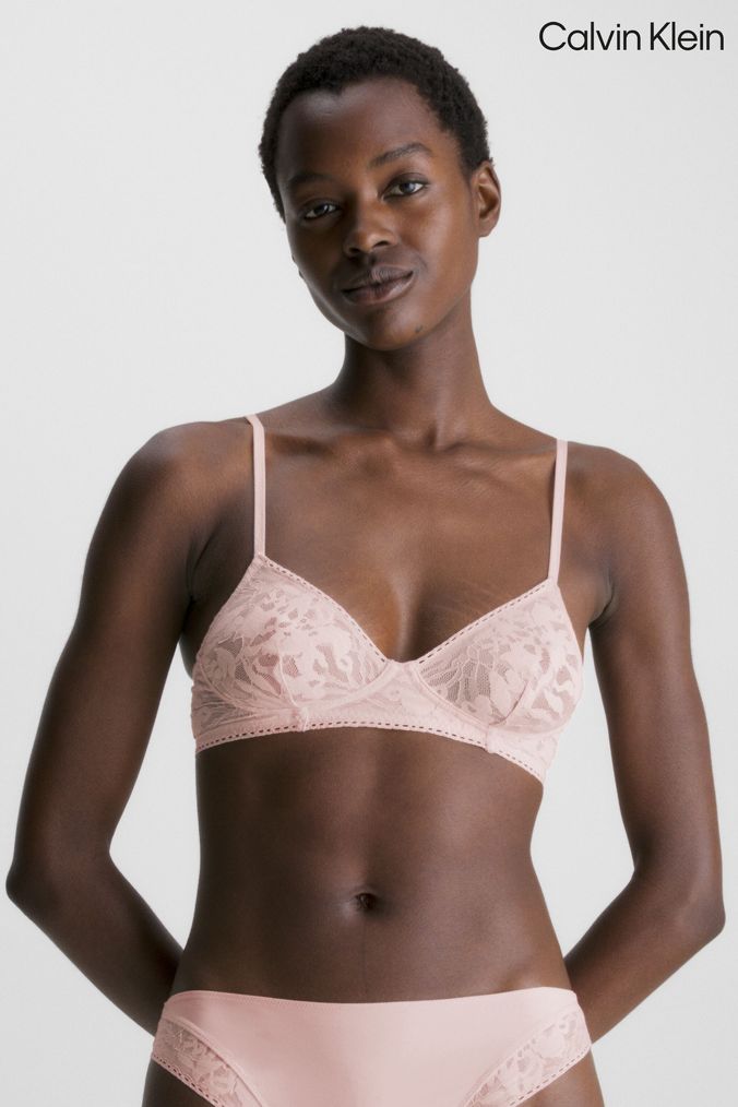 Calvin klein pink bralette online set
