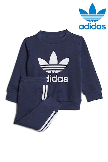 adidas social Originals Infant Blue Crew Sweatshirt Set (T52574) | £35