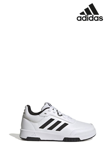 adidas White/Black linowear Tensaur Sport Training Lace Kids Trainers (T52758) | £30
