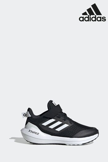 adidas Black EQ21 Run 2.0 Bounce Sport Running Elastic Lace with Top Strap Kids Trainers (T52876) | £43