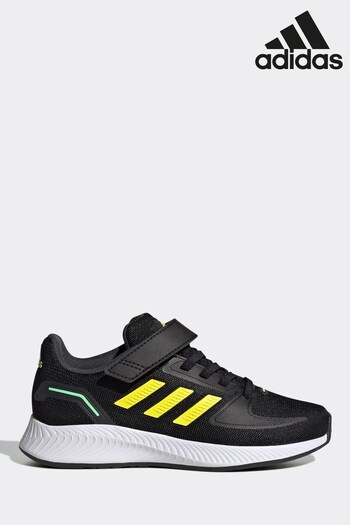 adidas Black adidas Kids Runfalcon 2.0  Elastic laces with hook-and-loop top strap Trainers (T52887) | £28