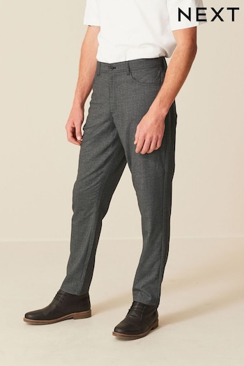 Charcoal Grey Slim Slim Fit Textured Chino Trousers (T52942) | £36