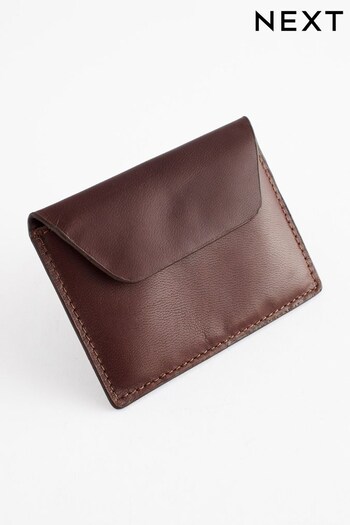 Brown Leather Popper Cardholder (T53195) | £18