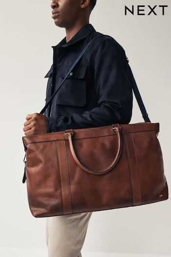 Brown Leather Holdall (T53211) | £110