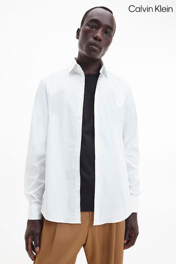 Calvin Klein White Popin Stretch Slim Fit Shirt (T53591) | £80