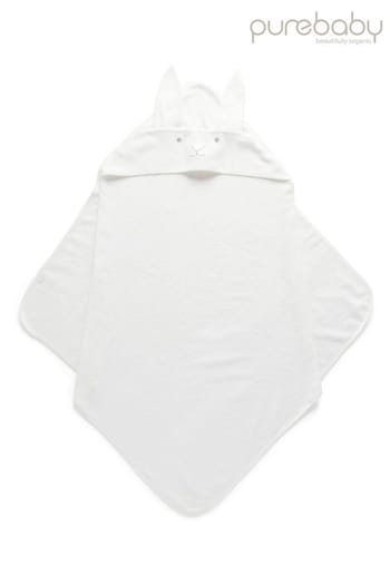 Purebaby Organic Cotton White Hooded Towel (T53603) | £28