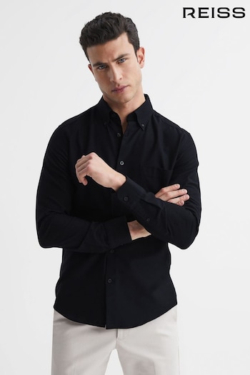 Reiss Black Greenwich Slim Fit Cotton Oxford Shirt (T53715) | £30