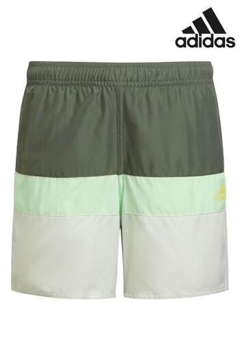 adidas Green Junior Colorblock Swim Shorts (T53724) | £22