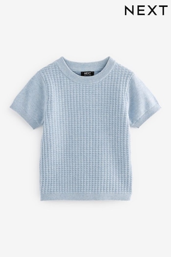 Blue Textured Knitted T-Shirt (3mths-7yrs) (T53889) | £9 - £11