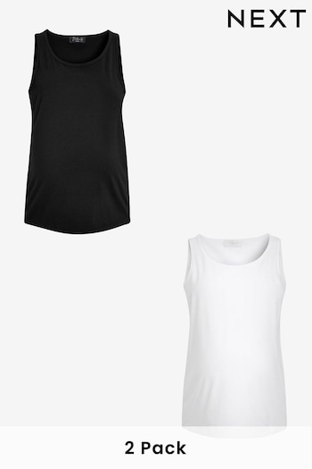 Black and White Maternity Essential Vests 2 Pack (T53966) | £18