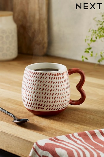 Rust Red Wiggle Handle Large Mug (T54130) | £8