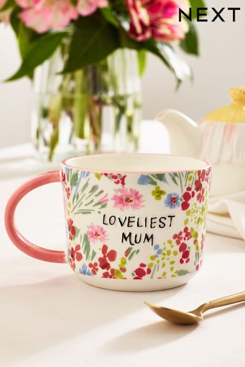 Pink Floral Loveliest Mum Mug (T54147) | £7