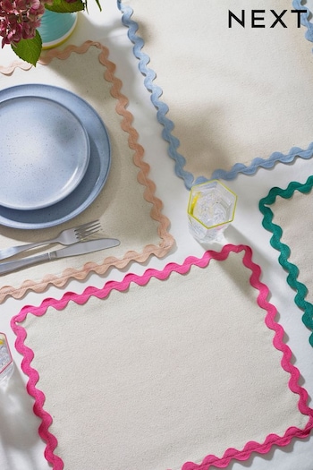 Set of 4 Multi Bright Wiggle Fabric Placemats (T54235) | £20