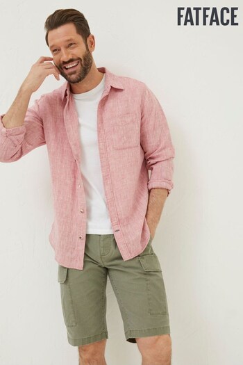 FatFace Pink Plain Linen Shirt (T54370) | £58
