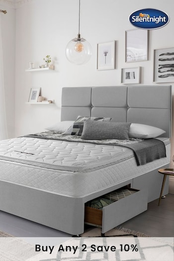 Silentnight Grey Eco 800 Pocket Pillow Top Mattress and 2 Drawer Divan Base Bed Set (T54550) | £575 - £795