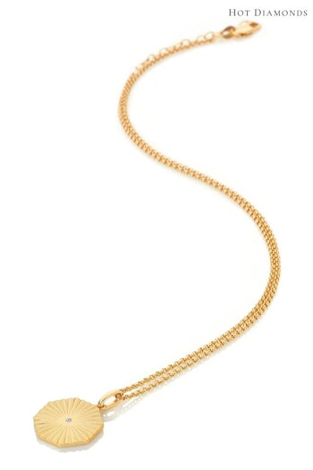 Hot Diamonds X Jac Jossa Gold Tone Hope Octagon Pendant Necklace (T54845) | £90