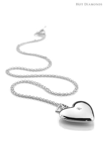 Hot Diamonds Silver Tone Romantic Heart Locket Necklace (T54881) | £150