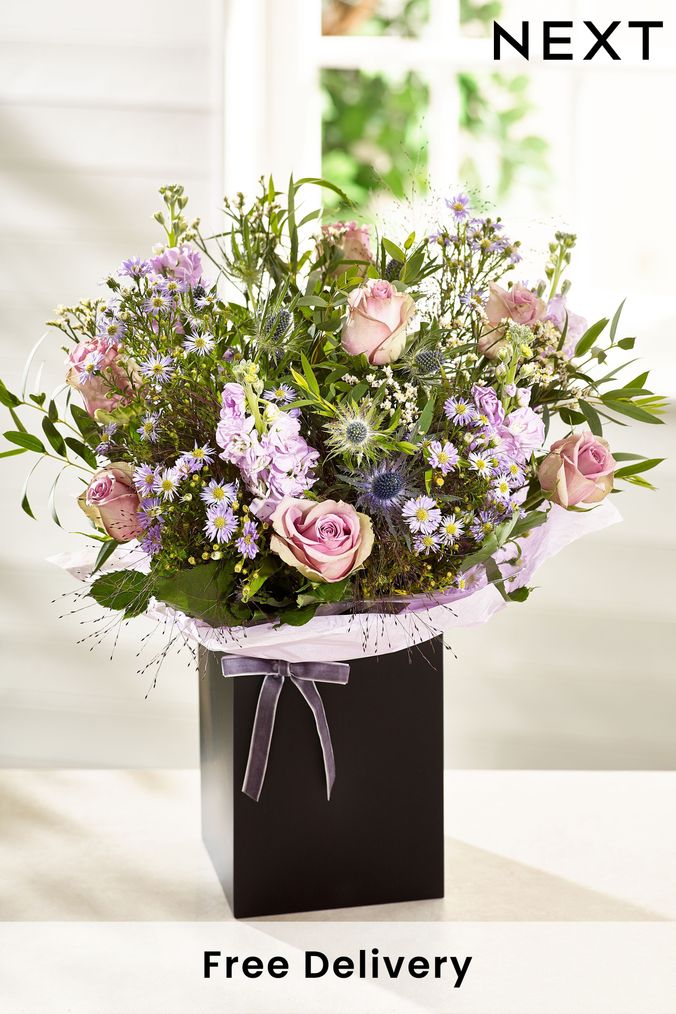 Lilac Fresh Flower Bouquet in Gift Bag (T54892) | £35