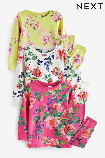 Bright Floral Pyjamas 3 Packs (9mths-16yrs) (T55110) | £30 - £41