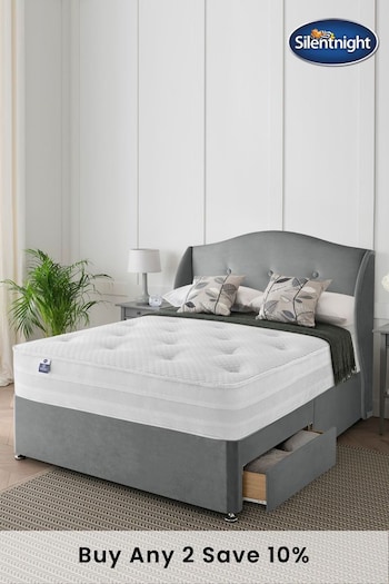 Silentnight Grey Eco 1200 Mirapocket Mattress and 2 Drawer Velvet Divan Base Bed Set (T55168) | £850 - £1,030