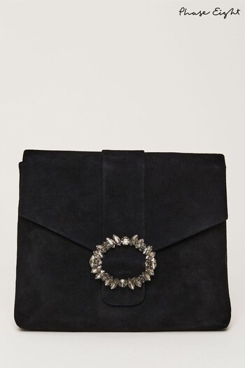 Phase Eight Black Jewel Front Clutch (T55186) | £75