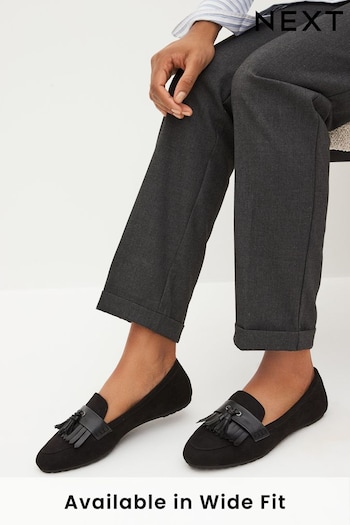 Black Forever Comfort® Cleated Tassel Loafers (T55209) | £28