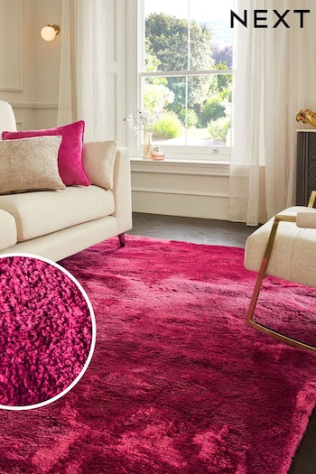 Fuchsia Pink Collection Luxe Plush Rug (T55302) | £65 - £215