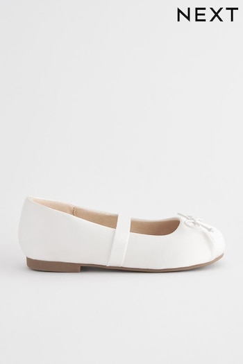 White Stain Resistant Satin Ballet Occasion Shoes (T55321) | £18 - £20