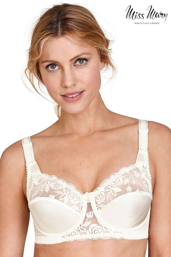 Miss Mary of Sweden Cream Rose Embroidered Wired Bra (T55358) | £39