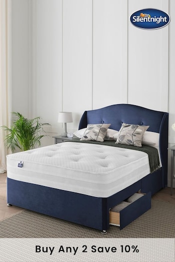 Silentnight Blue Eco 1200 Mirapocket Mattress and 2 Drawer Velvet Divan Base Bed Set (T55372) | £850 - £1,030
