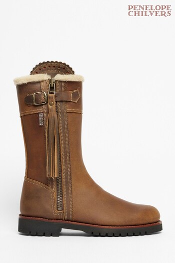 Penelope Chilvers Brown Mid Tassel Boots (T55469) | £349