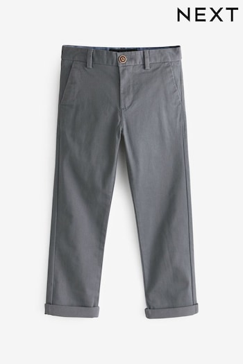 Charcoal Grey Regular Fit Stretch Chino Jersey Trousers (3-17yrs) (T55747) | £11 - £16